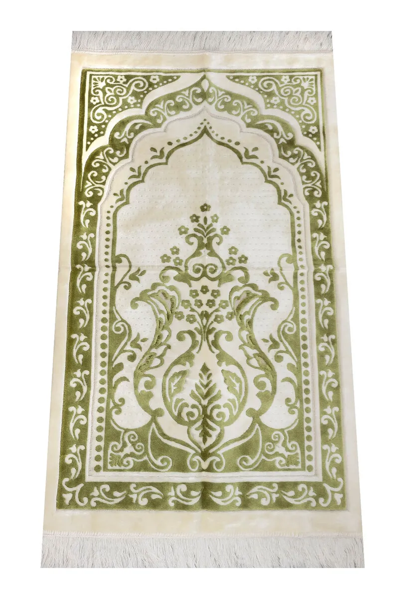 IQRAH Carpet Type Thick Custom Lux Velvet Seccade Elegant-Light Green