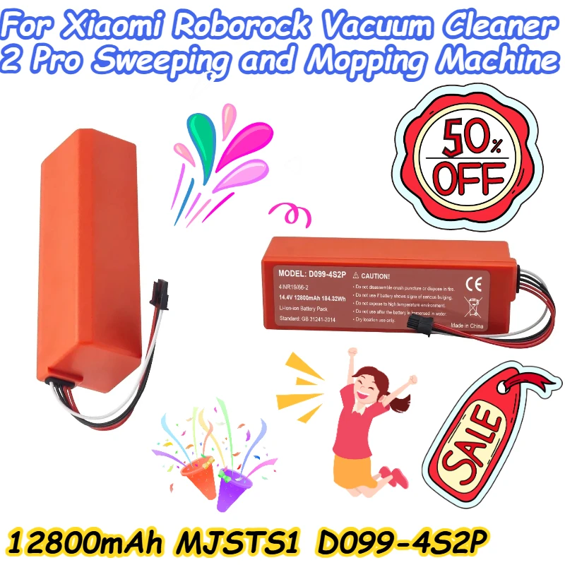 

12800mAh MJSTS1 D099-4S2P For Xiaomi Roborock Vacuum Cleaner 2 Pro Sweeping and Mopping Machine