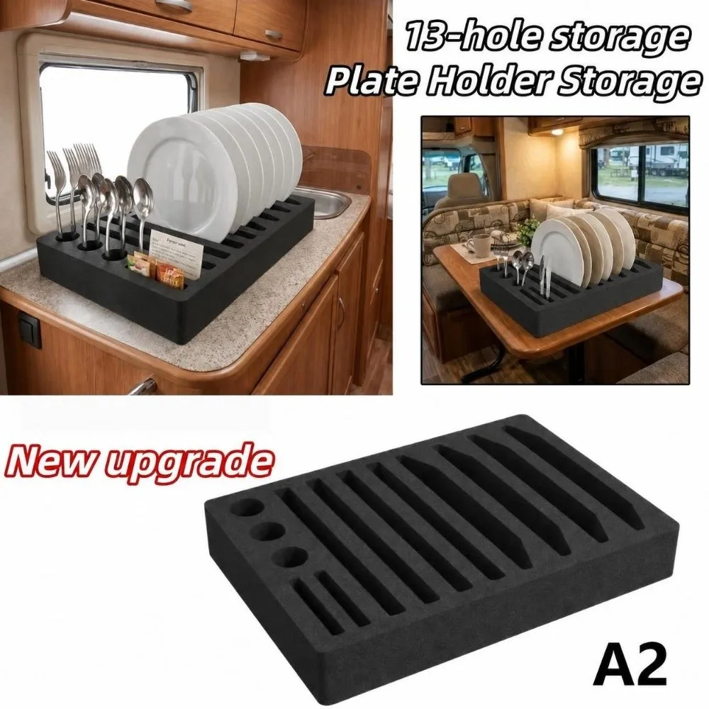 8/13 Slot Cup Holder Rack Foam Durable Mug Storage Box Plate & Mug Compatible Space Saving Glass Coaster Storage