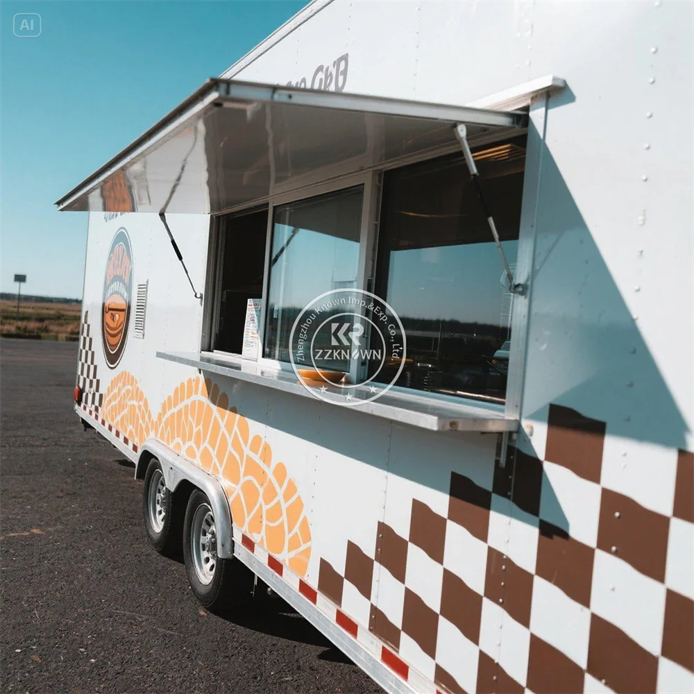 

Street Multifunction Mobile Coffee Ice Cream Hot Dog Cart Customized Concession Fast Food Truck Trailer for Sale