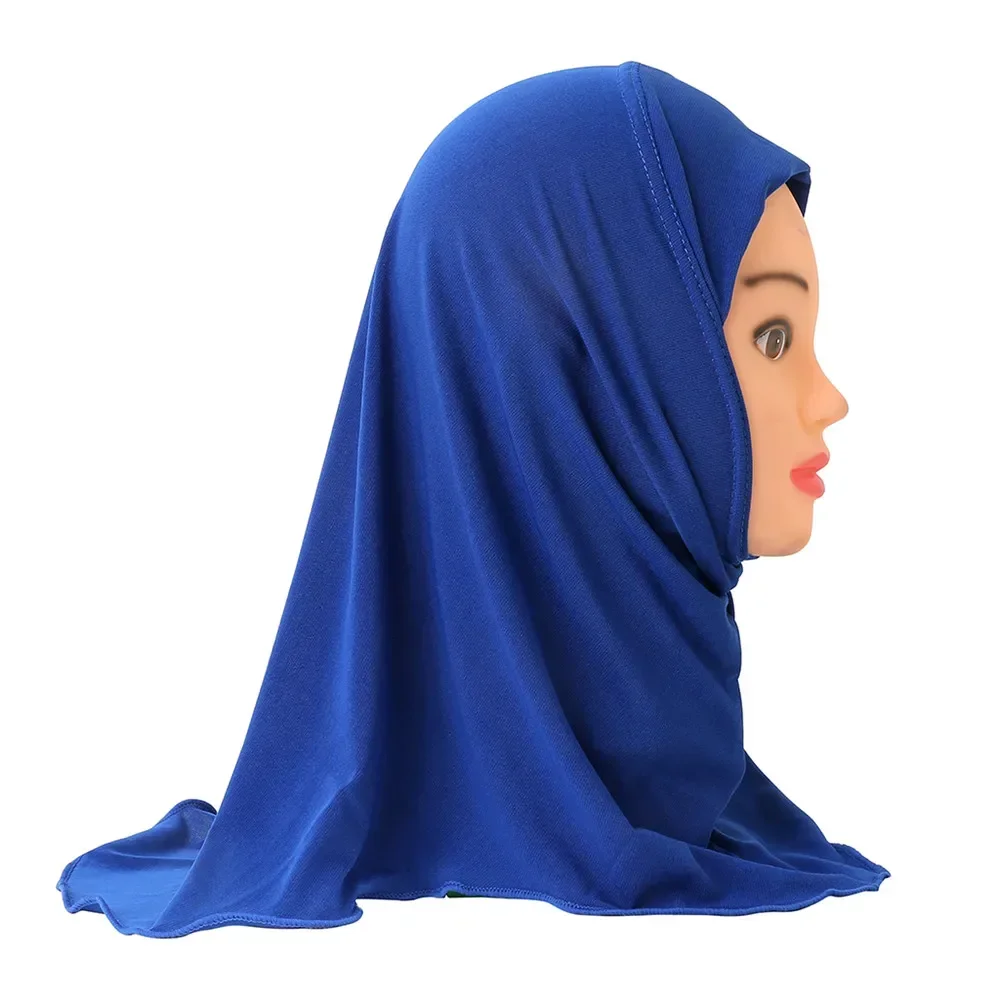 2-6Y One Piece AI Amira Hijab Muslim Kids Girls Scarf Headscarf Sahwl Wrap Islamic Prayer Cap Hat Arab Head Cover Headwear Cap