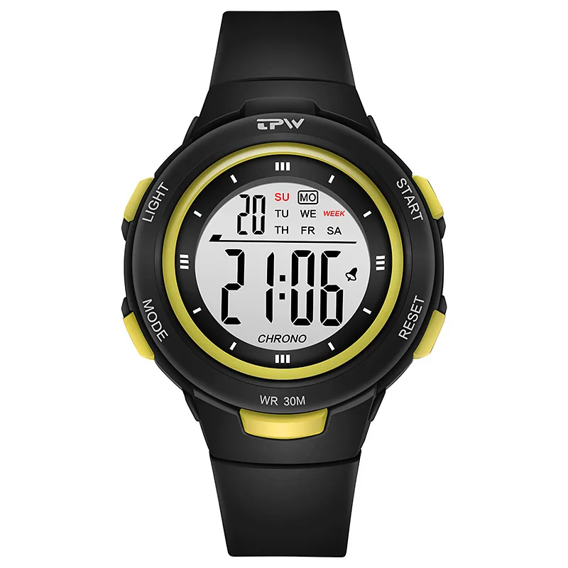 Reloj electrónico deportivo con pantalla Digital LED, reloj despertador con luz nocturna impermeable, multifuncional, regalo de cumpleaños para niño