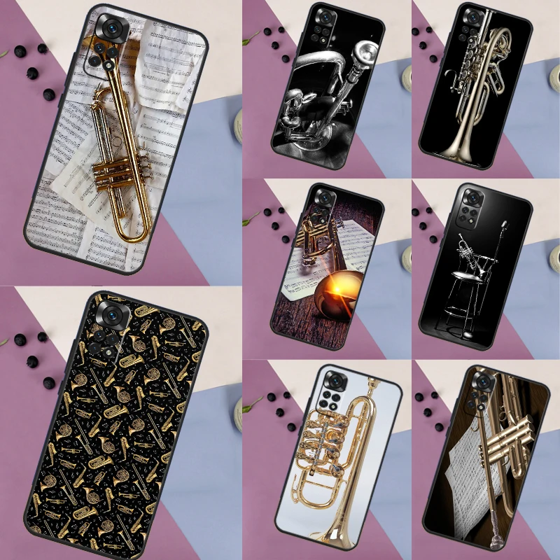 Piccolo Trumpet Brass Instruments Phone Case For Xiaomi Redmi Note 12 12S 12C 13C 10 10C 10A 9 9C 10S 11S 11 Pro Soft Cover