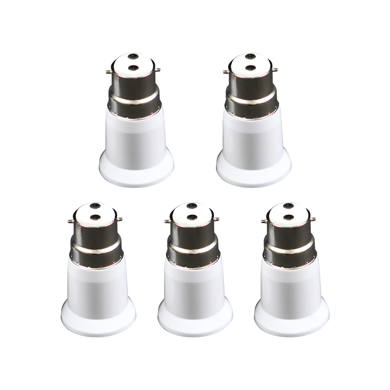 

5 Pieces B22 to E27 Adaptor Durable Lighting Accessories Extender Adaptor Holder Bayonet Lamp Base to Screw for Light Lamp Bulb