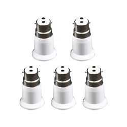 5 Pieces B22 to E27 Adaptor Durable Lighting Accessories Extender Adaptor Holder Bayonet Lamp Base to Screw for Light Lamp Bulb