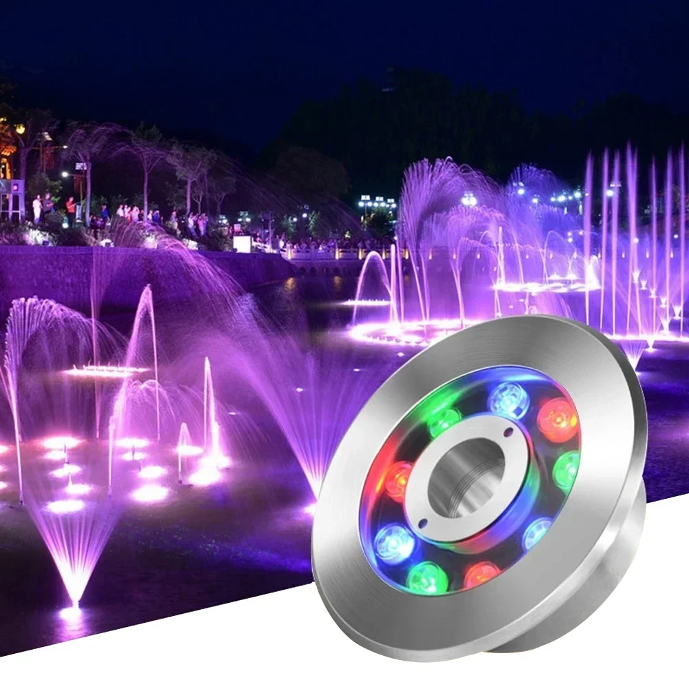 

Stainless Steel LED Fountain Lights RGBW Colorful Outdoor Waterproof IP68 Underwater Lamps AC/DC 12V/24V Landscape Pool Lights