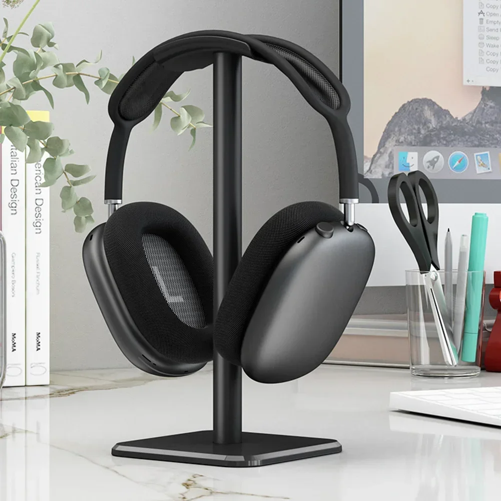 Estante de aleación de aluminio para auriculares, soporte de ahorro de espacio para auriculares, organizador de escritorio, soporte Vertical para pantalla