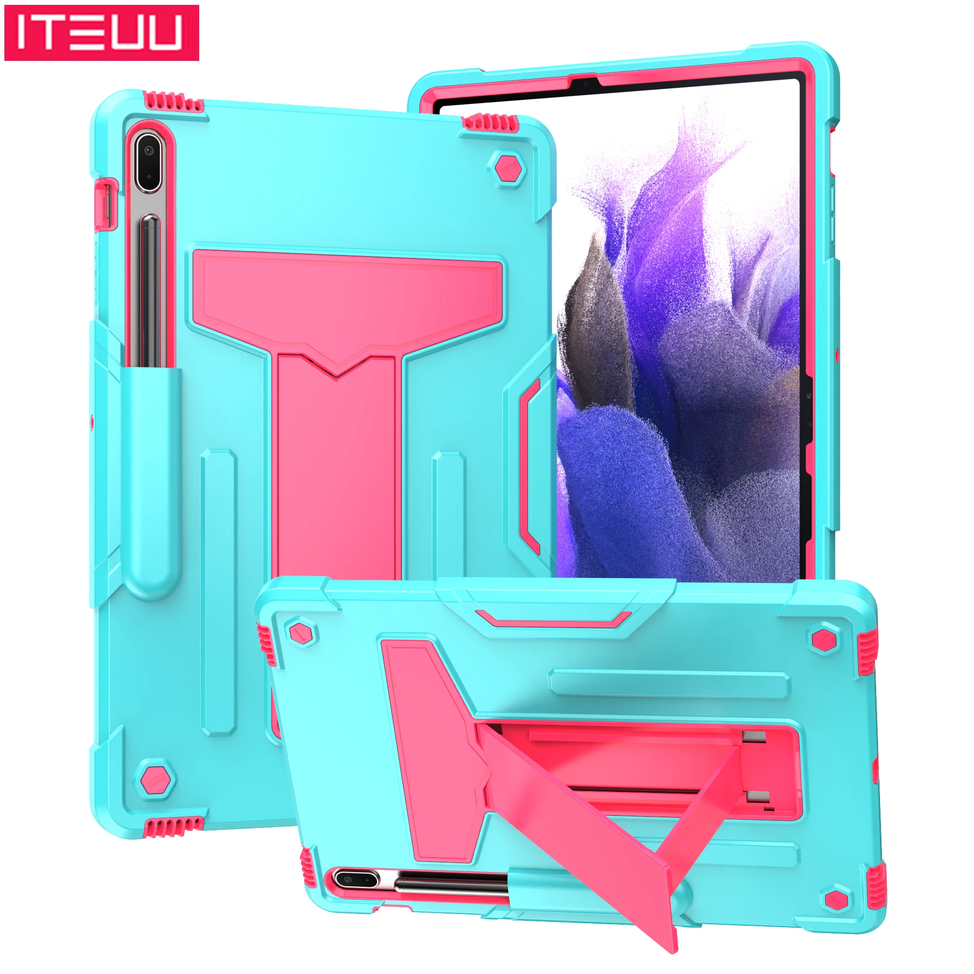 

Tablet Case For Samsung Galaxy Tab S8 S8+ S7 S7+ Plus FE S6 Lite A7 A8 Cases Cover Stand Bracket Kickstand Hard Shockproof