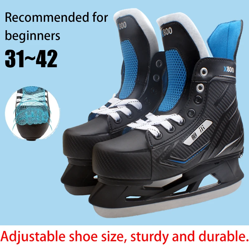 Adjustable Ice Figure Skates Shoes Winter Outdoor Roller Skate Adult Child Thermal Thicken Figure skating Skates Shoes Beginner