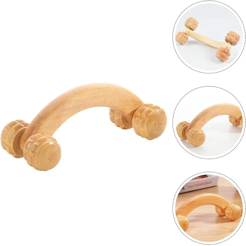 Rodillo de masaje de madera de mano, tejido de terapia de madera para calmar el cuello, tallado corporal, dragado meridiano, pérdida de peso, se puede usar