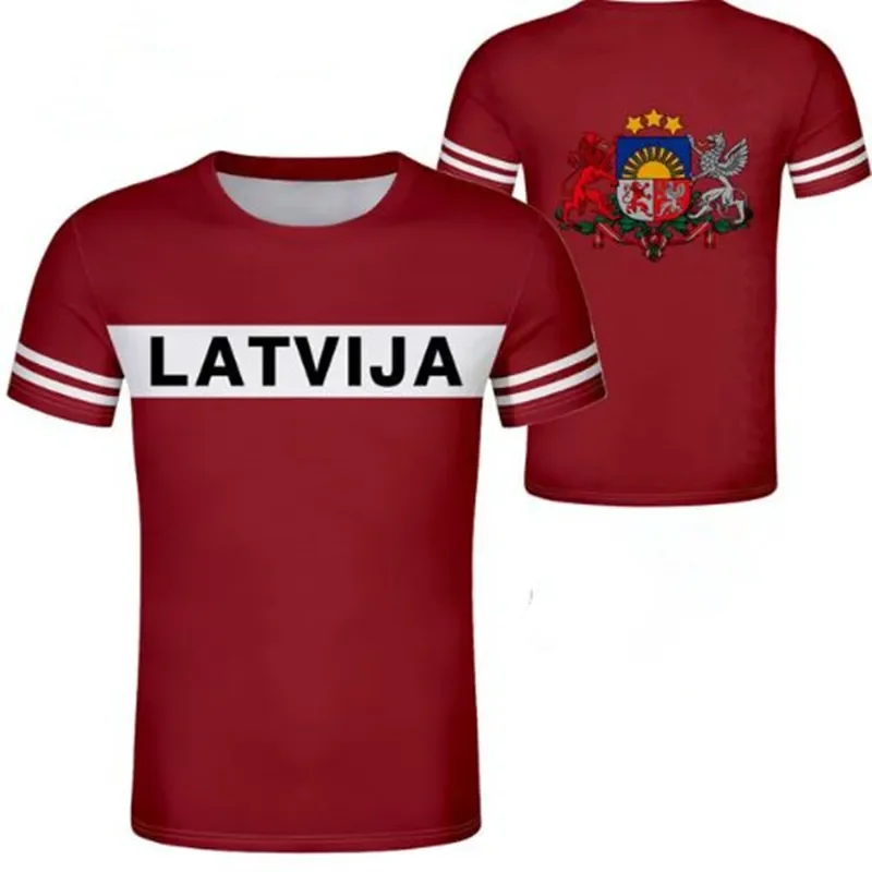 Latvia Kenya Unisex Youth Student Customized Brand Digital T-shirt Flag Personalized Trend Wild Couple Casual Short Sleeved Top