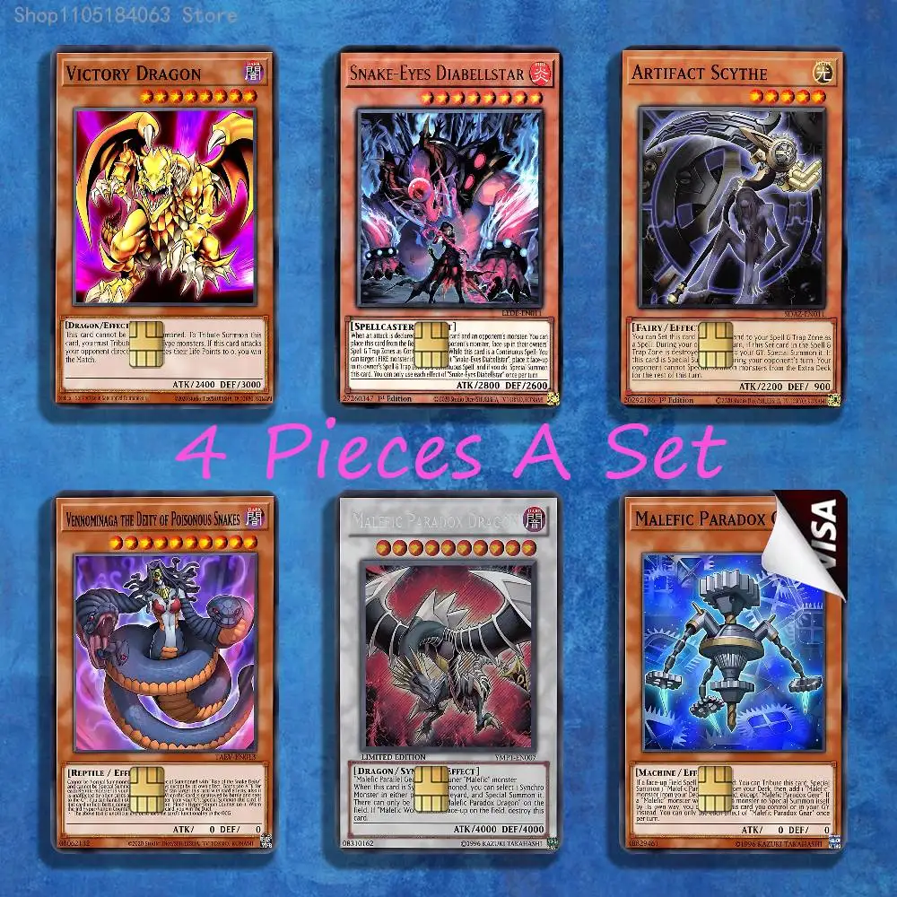 

Y-Yu-Gi-Oh Victory Dragon Stickers Credit Visa Debit Bank Charge Card Bus Metro Waterproof Sticker Decal Decoration