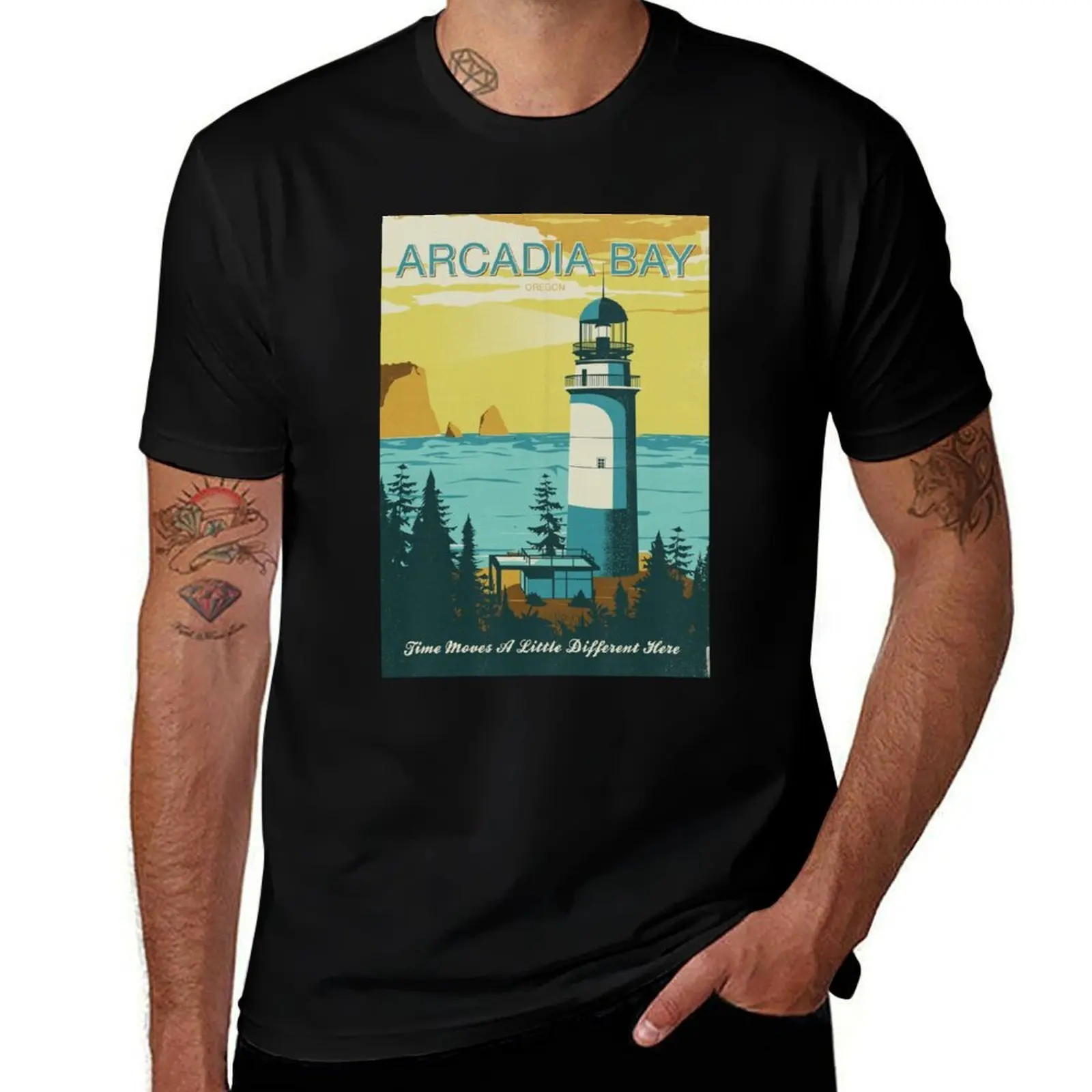 

Arcadia Bay - Vintage Tourism Poster T-Shirt luxury t-shirt heavyweights Clothing T-shirt men