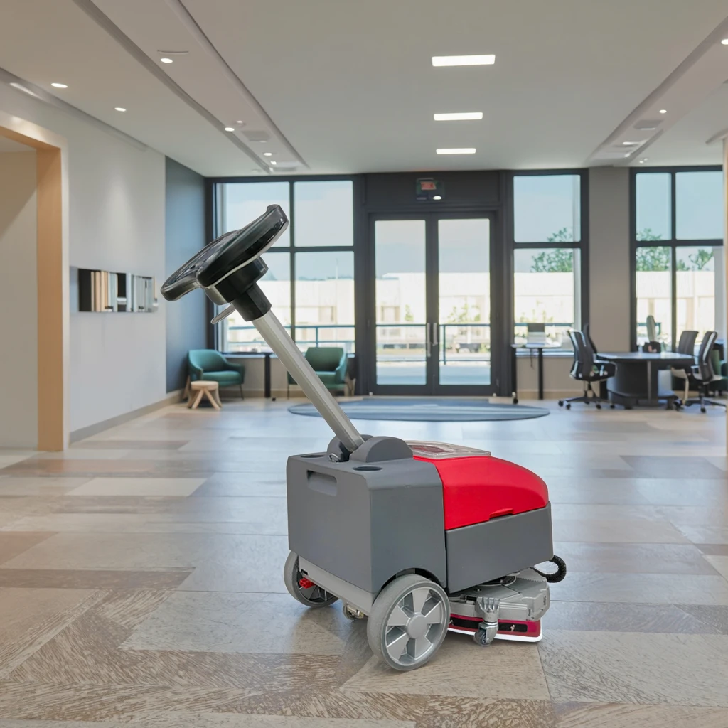 

Handheld Push Type Cleaning Scrubber Walk Behind Floor Scrubber For Office Warehouse Store