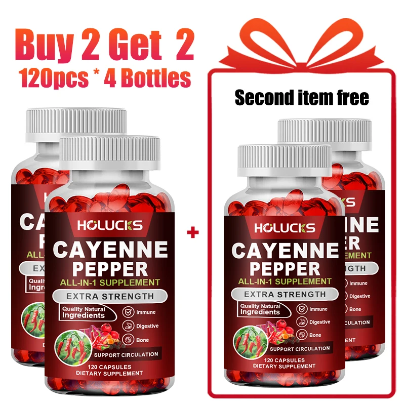 High 12-in-1 Cayenne Pepper Supplement, with Vitamin D3 K2, Berberine, Support Weight Management, Metabolism, Heart Health