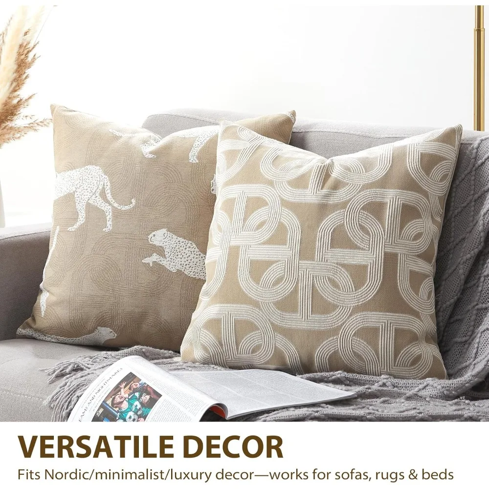 Jacquard Horseshoe Pattern Pillow Cover 45x45CM Cushion Case for Sofa Office Waist Cushion Cover Home Living Room Bedroom Decorative Pillowcase Decoration