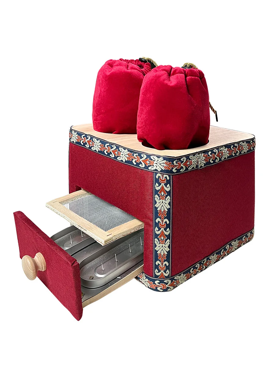 Solid Wood Smokeless Foot Moxibustion Box Open Fire Smoke Free Foot Box Household Supply