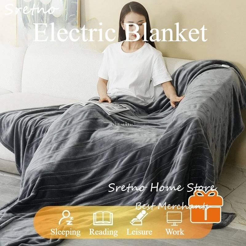 

SRETNO Velvet Electric Blanket Winter Warm Intelligent Temperature Control Electric Blanket Washable Office Warm Shawl Blankets