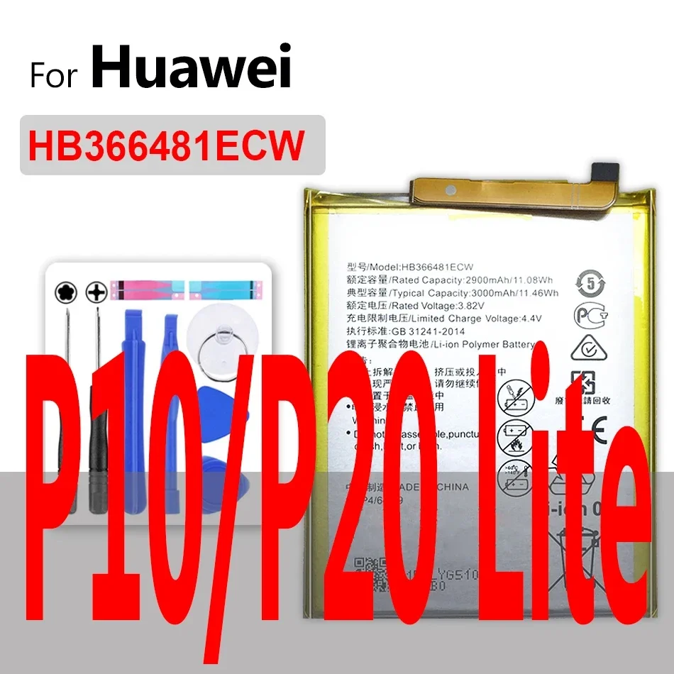 Batteria HB366481ECW per Huawei Ascend P9/P8 Lite 2017/P10 P20 P30 P40 Pro Plus/per Honor 8 9 8A 8S 8X 5C 6C 7X 7A/G9/Y6 II