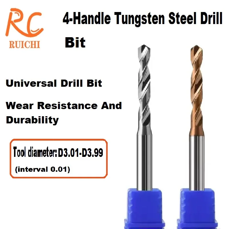 

D3.01-D3.99 Сверло из вольфрамовой стали Сверло из цементированного карбида с 4 ручками для алюминиевой стали Специальное высокое качество для нержавеющей стали.