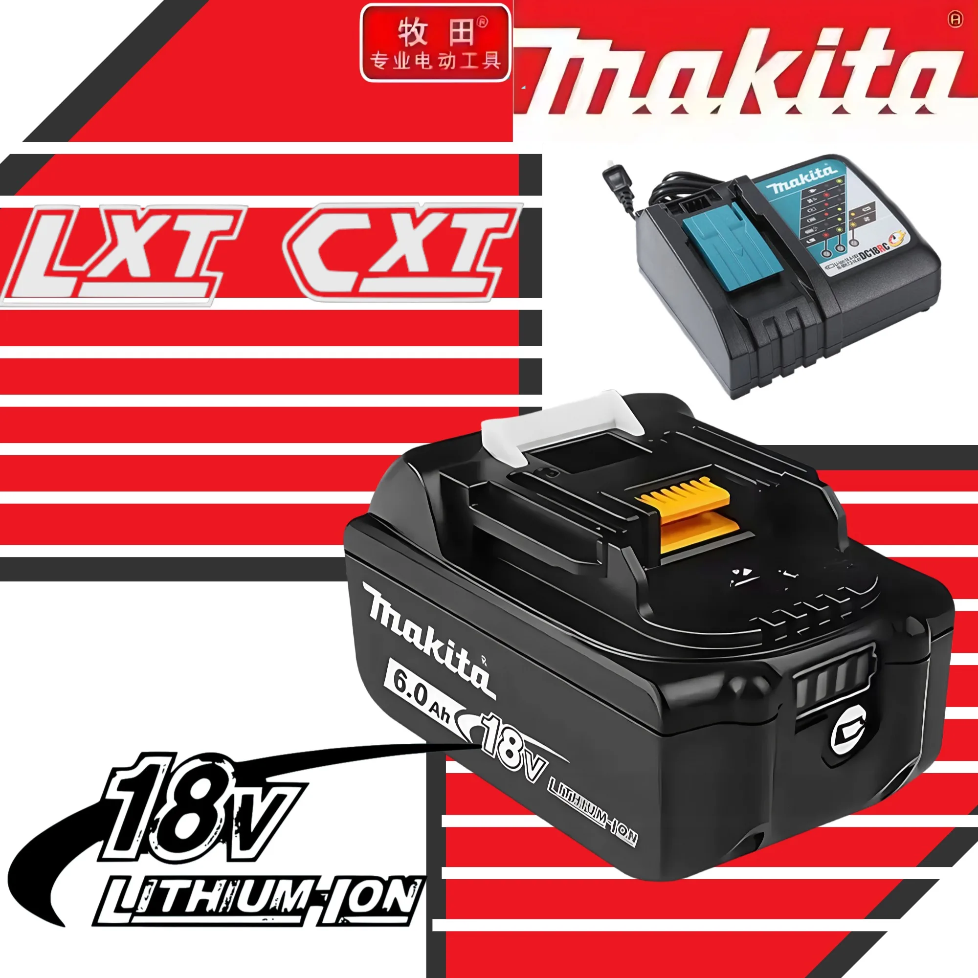 

100% оригинальная батарея Makita 6Ah 18 В BL1840 BL1830B BL1850B BL1850 BL1860 BL1815, сменная литиевая батарея