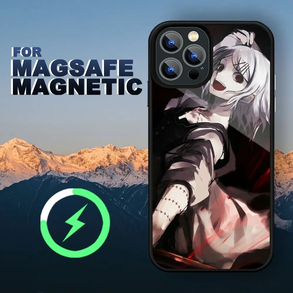 Anime JUUZOU SUZUYA Tokyo Ghouls Phone Case iPhone 15 14 11 12 13 Pro Max Plus Magnetic Wireless Charge Cases Cover