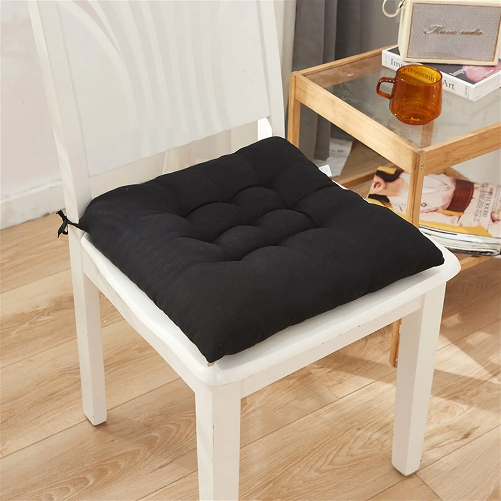 Solid Chair Cushion Square Mat Cotton Upholstery Soft Padded Cushion Pad Office Home Or Car Garden Sun Lounge Seat Cushion