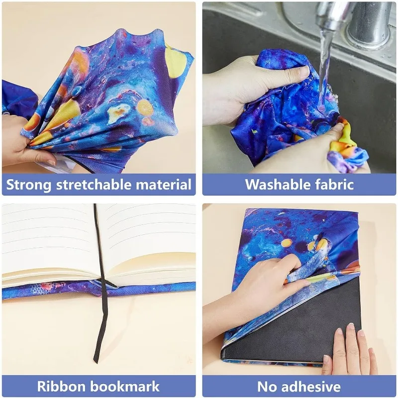 1 pc Bird Stretchable Book Cover Hummingbird Animal Flower Washable Reusable Large Nylon Book Protector 9.4x15.7 Inch