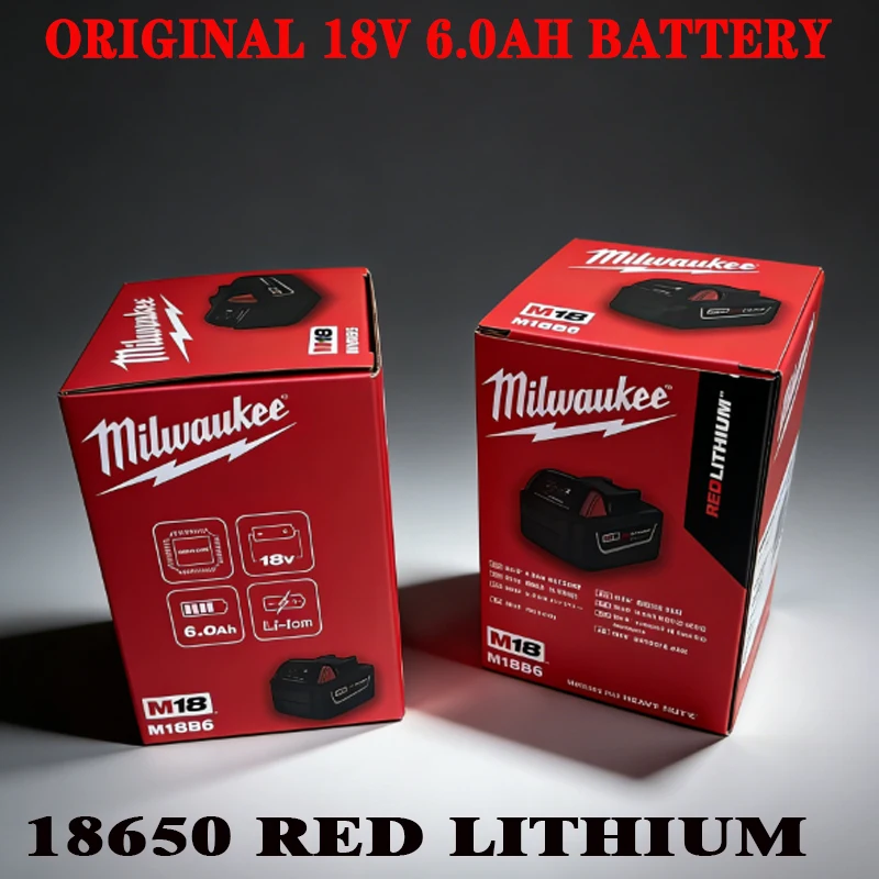 

Milwaukee Original18V M18 Milwaukee Lithium ion Battery M18 B6 XC 48-11-1815 2604-20 48-11-1850 Rechargeable tool battery