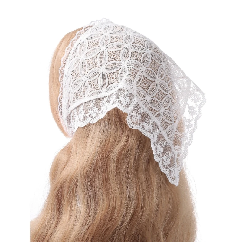 Sheer Sunproof Bandana Hot Girl Flower Pattern Adjustable Lace  Headband