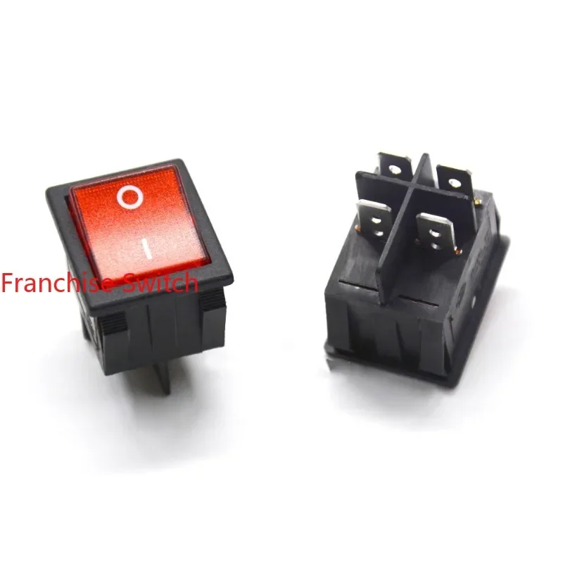 

10PCS Ship type switch RL2-321 four feet two gears with red light, silver touchpoint 25X32MM