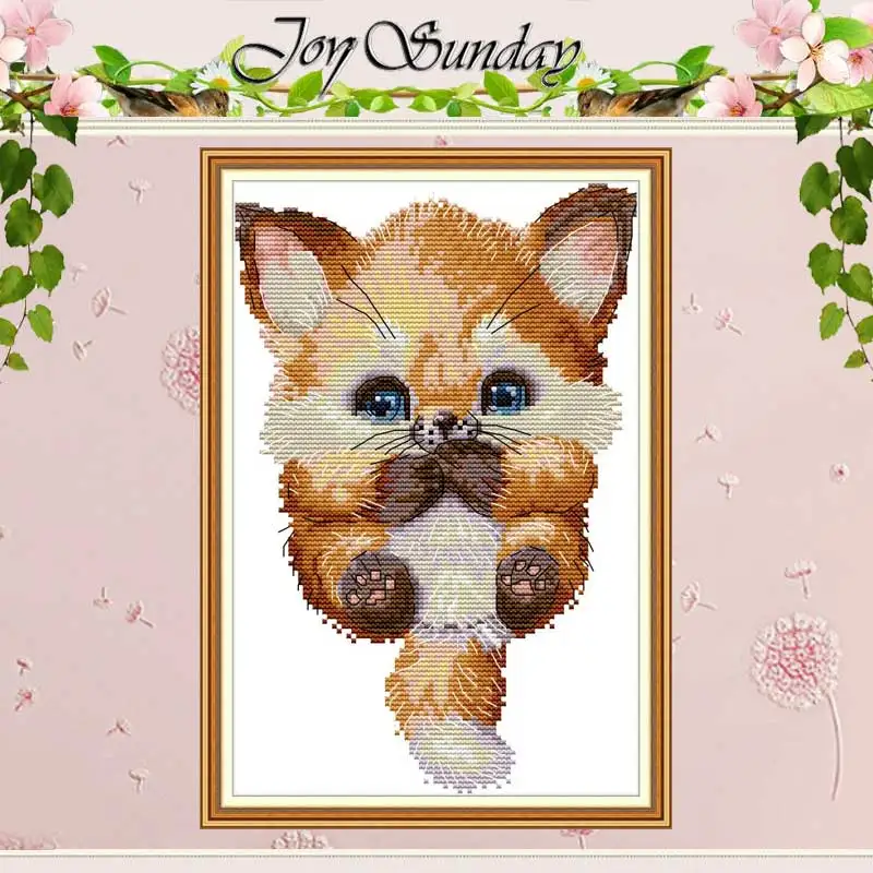 Lovely Fox Animals Patterns Counted  11CT 14CT Stamped Wholesale DIY DMC Cross Stitch Kits Embroidery Needlework Sets Gifts