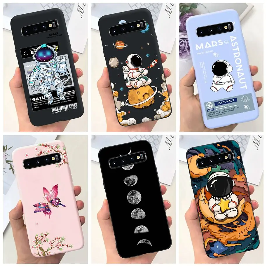 For Samsung Galaxy S10 Plus Case Cute Astronaut Shockproof Silicone Soft Back Cover For Samsung S10 S10e SM-G973F SM-G970F Funda