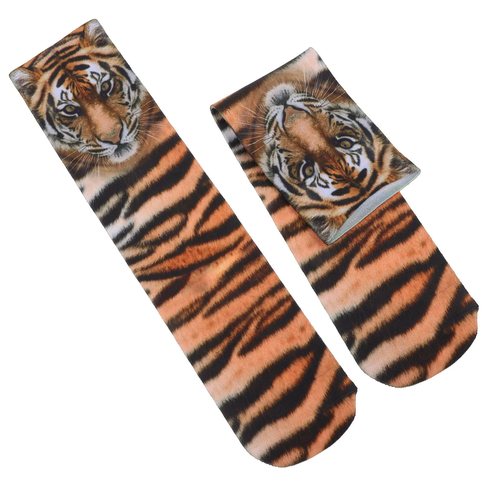 

1Pair 3D Animal Socks Tiger Pattern Polyester Stockings Festival Party Cosplay Running Socks for Women Men Decorative