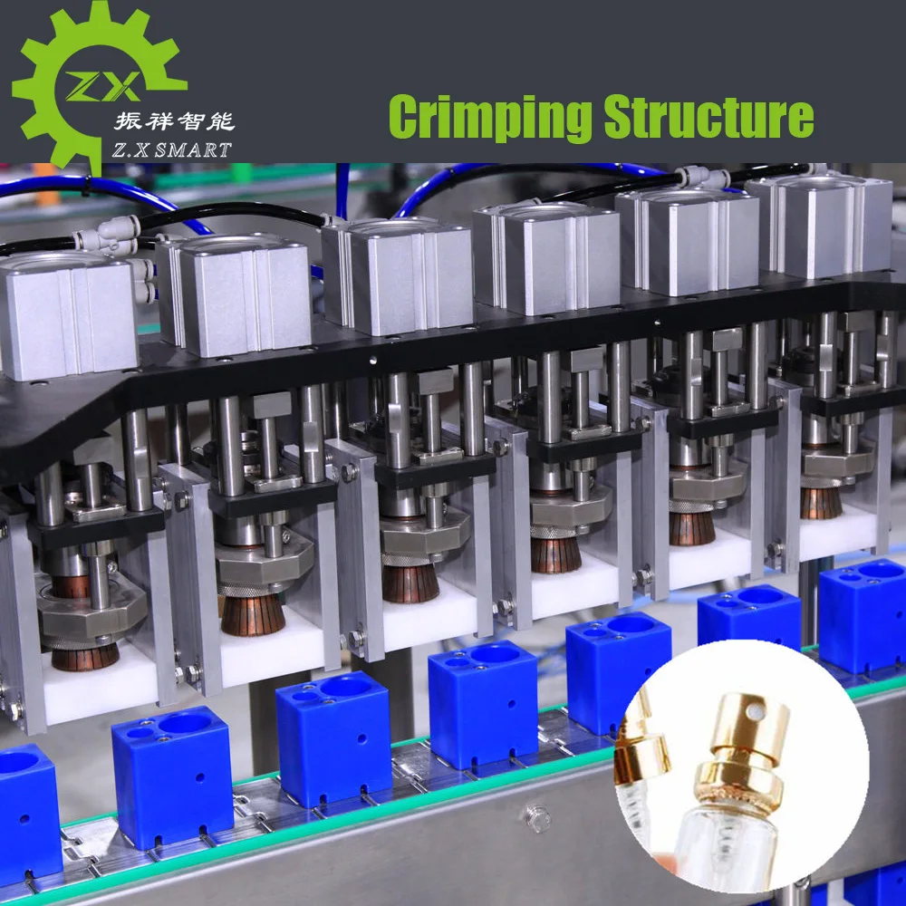 ZXSMART Automatic Perfume Filling and Capping Machine 15ML 50ML 100ML Spray Bottle Perfume Bottling Filling Crimping Machine