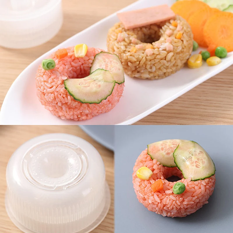 School Season Donut Round Rice Ball Mold Non-Stick Sushi Maker DIY Easy Rice Ball Press Mold Children's Baby Bento Set Kitchen