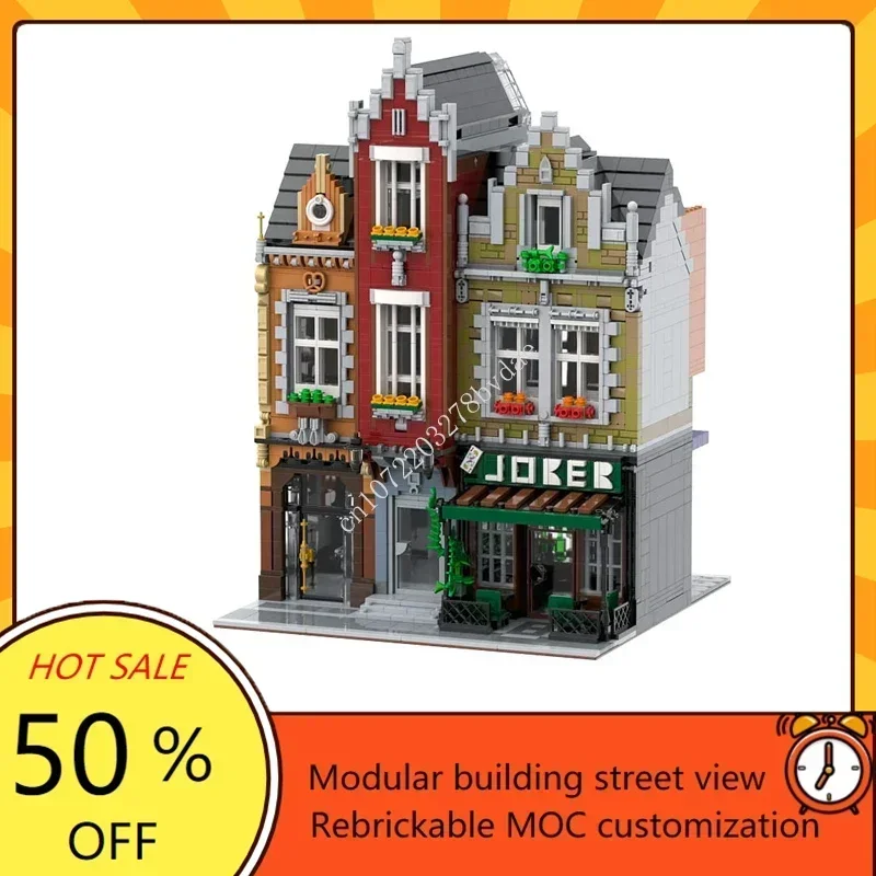 3450 Stuks De Joker Pub Modulaire Moc Creatieve Straatbeeld Model Bouwstenen Architectuur Diy Educatie Assemblage Model Speelgoed Geschenken