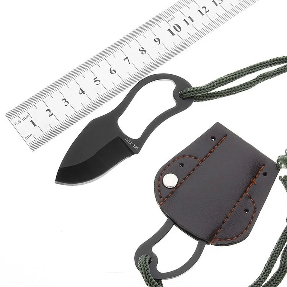 MC Mini Life-saving,Small Straight High Hardness Outdoor Knife,Gift Fruit Knife,Unpacking Tools,With Protective Cover Lanyard