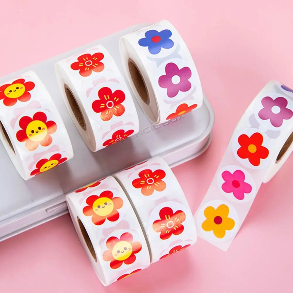 500pcs/roll Teacher Praise Little Red Flower Sticker Cute Envelope Decoration Sticker Kindergarten Children Stickers
