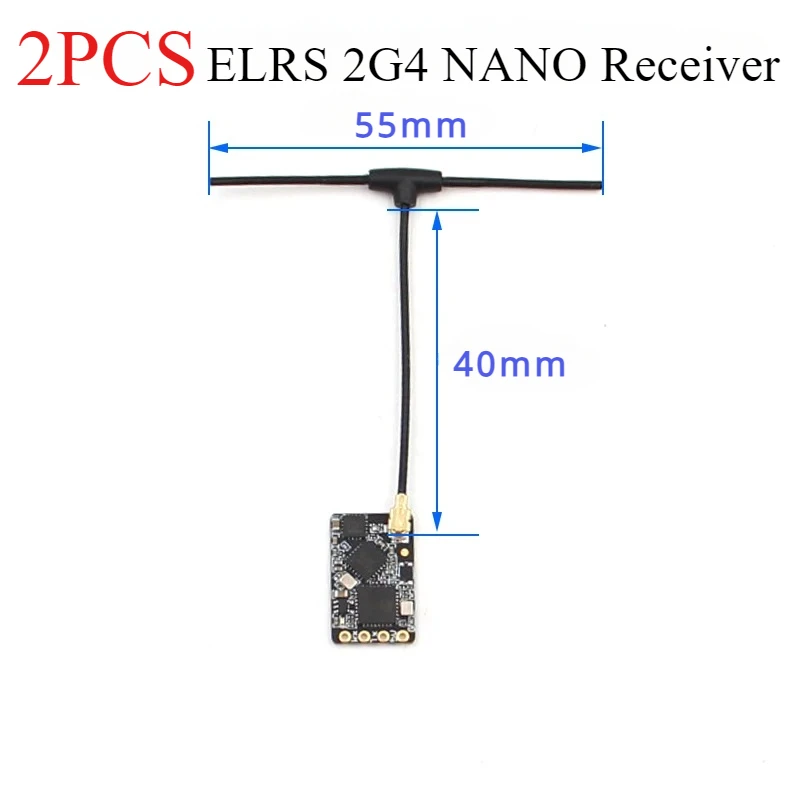 NANO-receptor ELRS de largo alcance para Dron teledirigido, dispositivo de control remoto de 2,4 GHz, ExpressLRS, BETAFPV NANO 2400 RX, 1/2 piezas