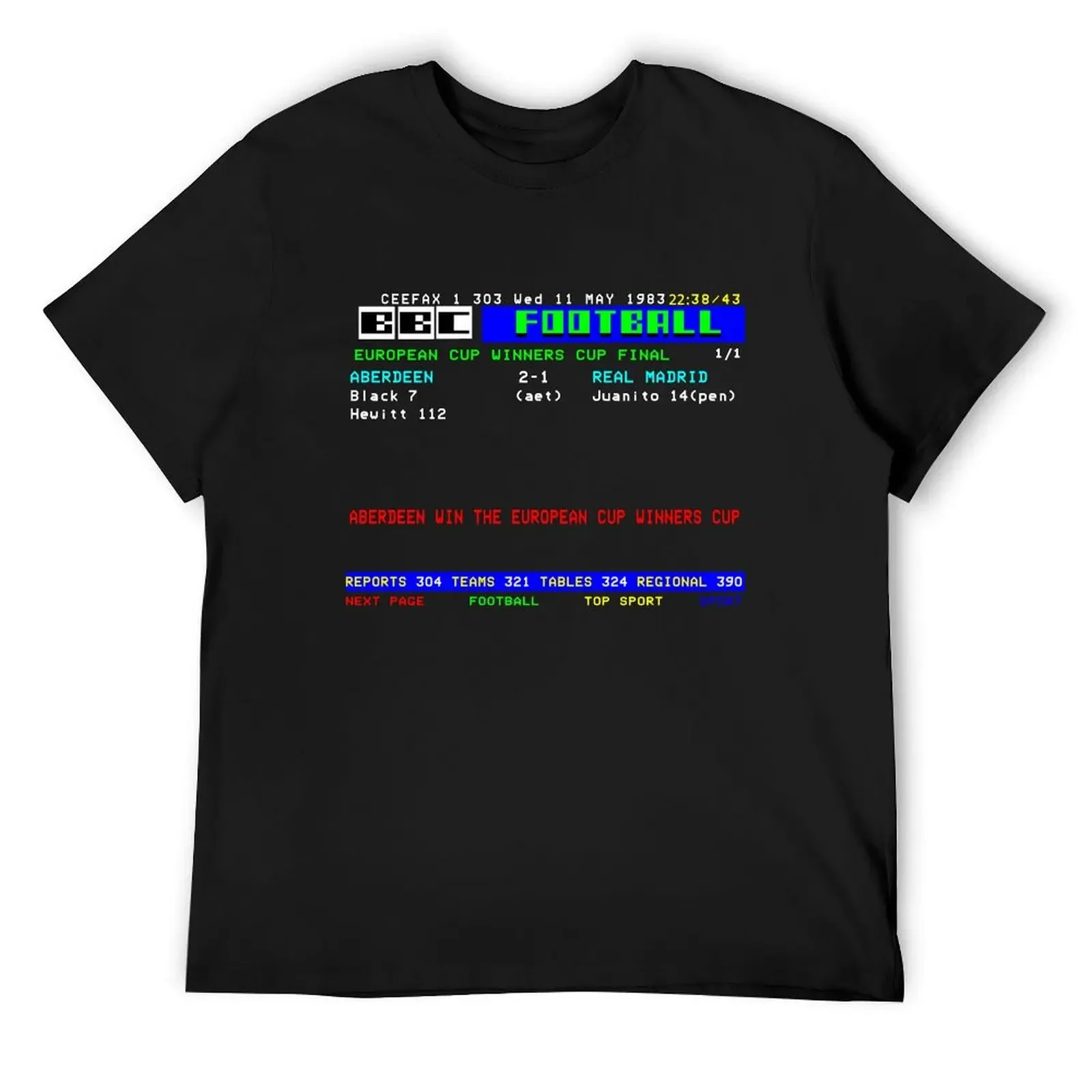 

Aberdeen Cup Winners Cup Final 1983 CEEFAX T-Shirt anime stuff graphics men clothings