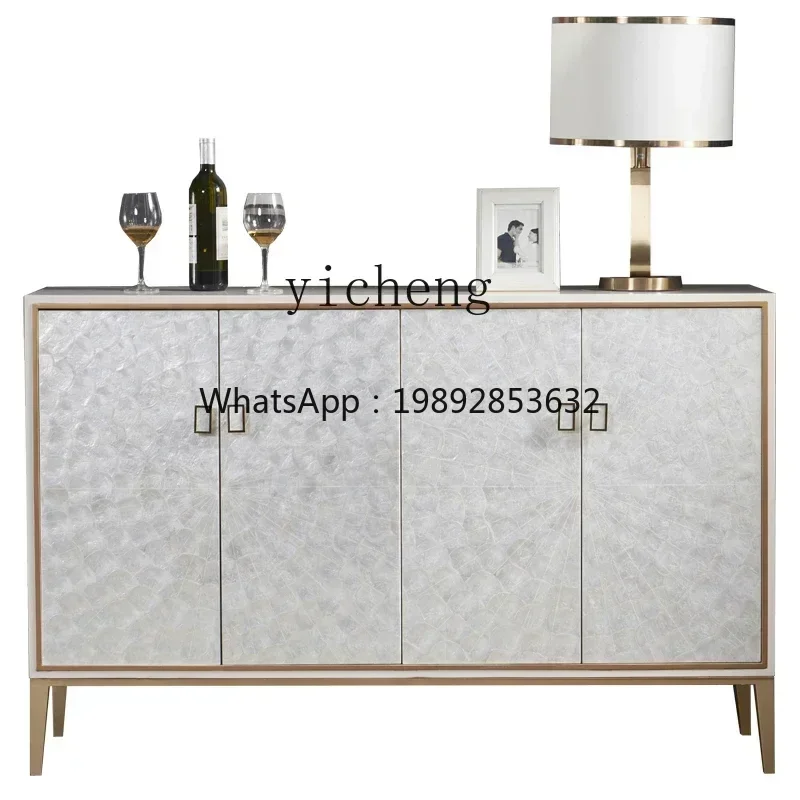 entrance light luxury solid wood shell cabinet entrance partition modern simple foyer entry shoe cabinet marble slate