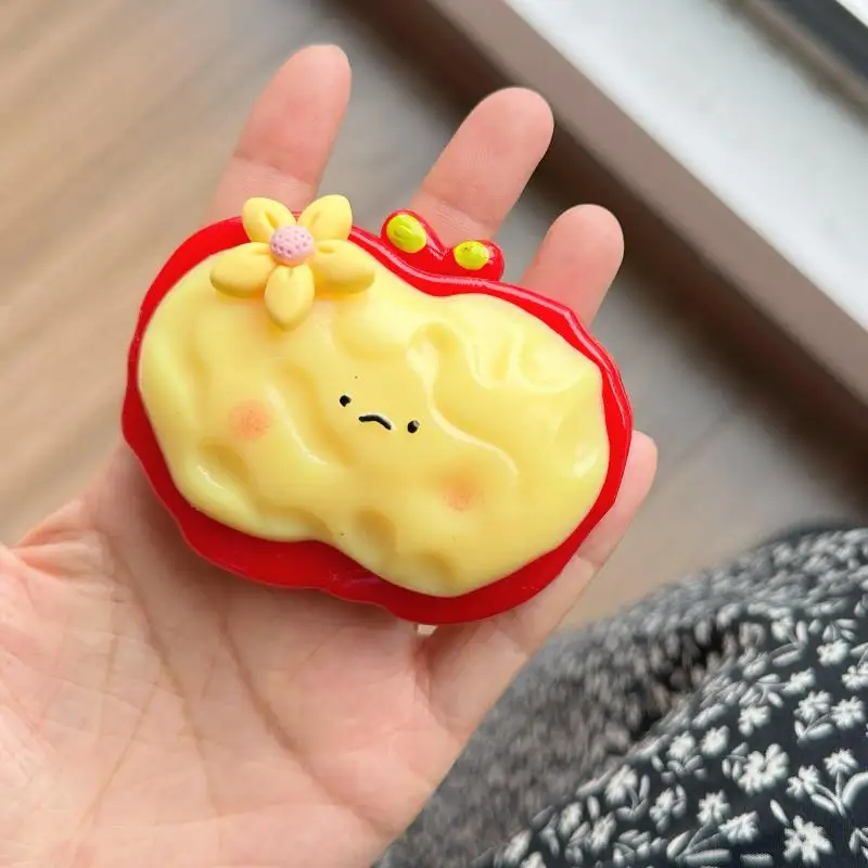Cute Cartoon Cheese Fidget Stress Toy Soft Slow Rebound Adorable Design Lightweight Gift for Kids Christmas Presents