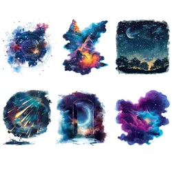 Star Disk Meteorite Landing Mystic Space gate clothes decal Iron on Heat Transfer Vinyl Stickers DTF Heat press DIY Applique