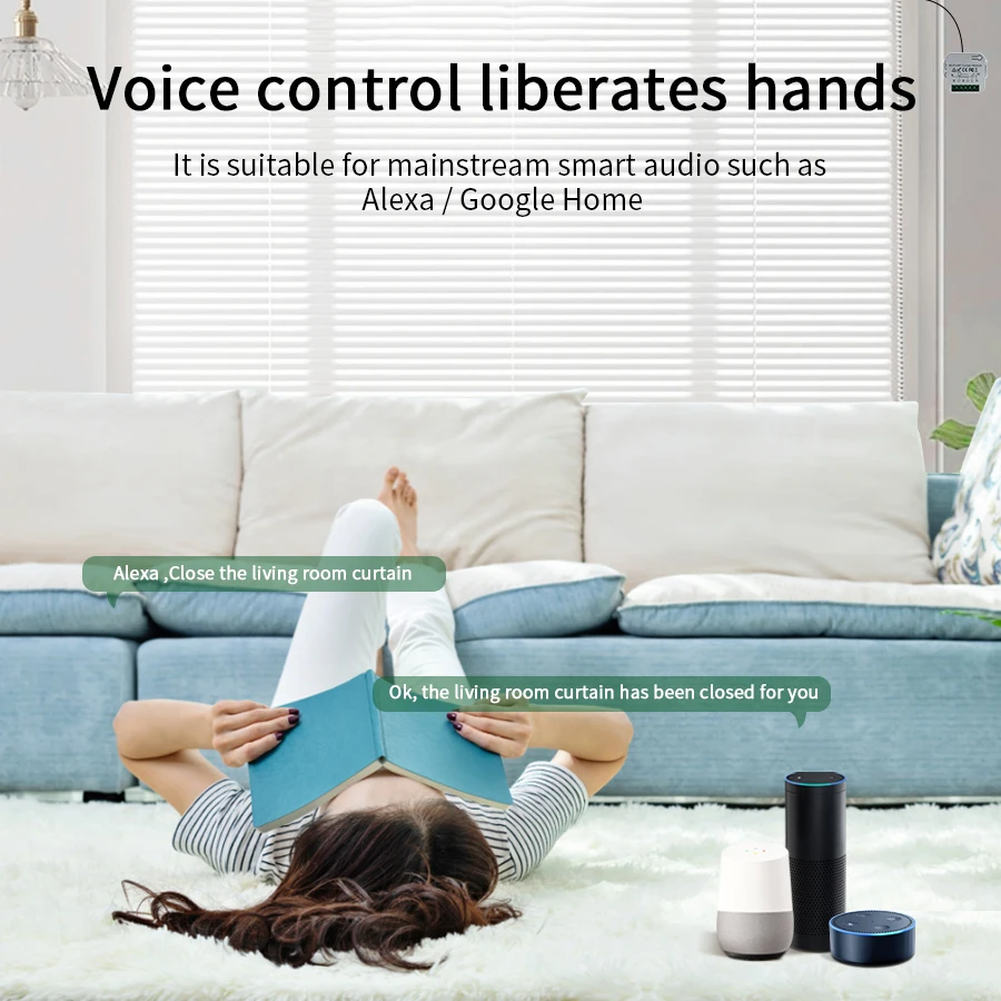 Tuya WiFi Smart Curtain Switch Roller Blinds Shutter Motor RF433MHz Remote Controller Work With Smart Life APP Alexa Google Home