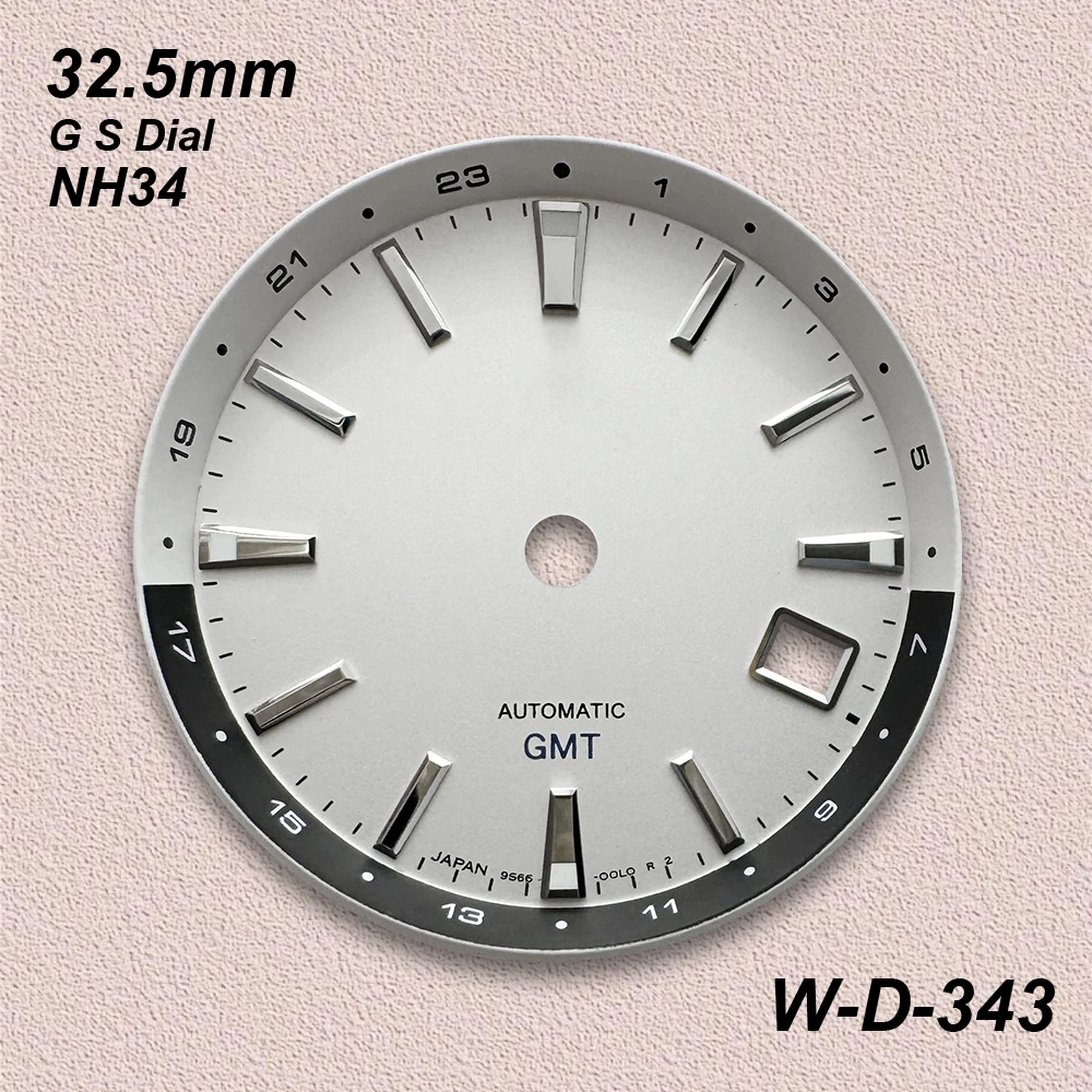 32,5 мм G S логотип GMT циферблат подходит для NH34 японский автоматический механизм зеленый светящийся высококачественный модификация часов аксессуары