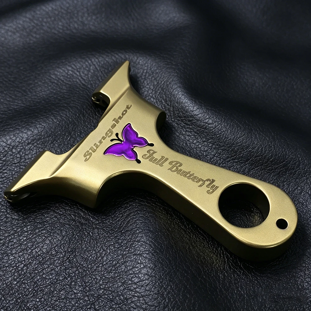 

Golden High Quality Stainless Steel Btterfly Slingshot Fourth Generation Upgraded Dragon Tooth Slingshot For Fast Hunting Shoot