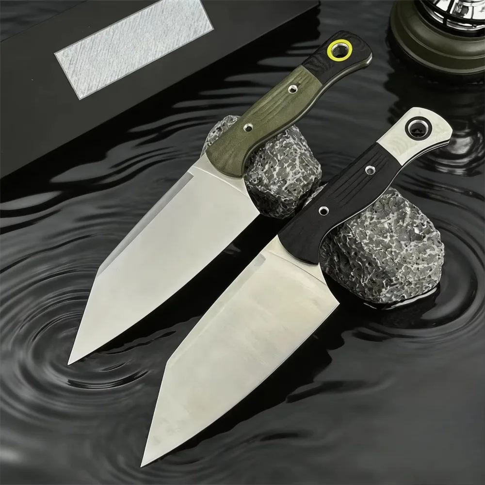 4010BK-01 High Carbon D2 Steel Full Tang Fixed Blade Knife, Ergonomic G10 Grip, Practical Outdoor Carry Knife & Kitchen Use