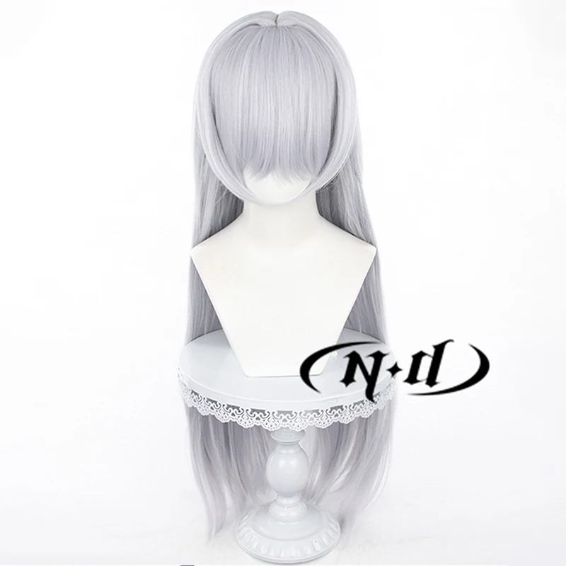 ND Frieren 코스프레 가발, 애니메이션 Frieren: Beyond Journey's End 코스프레, 긴 머리 가발, 만화 콘 코서, 할로윈 파티 합성