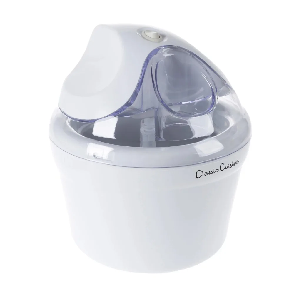 

Ice Cream Maker- Makes Sorbet Frozen Yogurt 1 Quart Capacity Machine Includes Easy-To-Make Recipes White